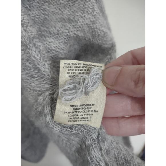 Knitted & Knotted Gray Oversized Cardigan Sweater Alpaca Blend Large Classic - Picture 3 of 7